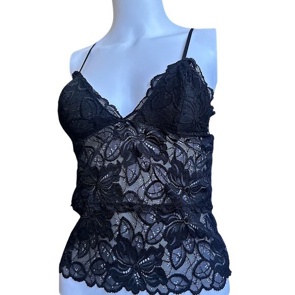 Vntg old navy y2k  intimates medium black lace cami - Picture 1 of 5